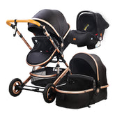 TPFLiving Kombi-Kinderwagen 3in1 Set - Modell Lux 7 Stoff